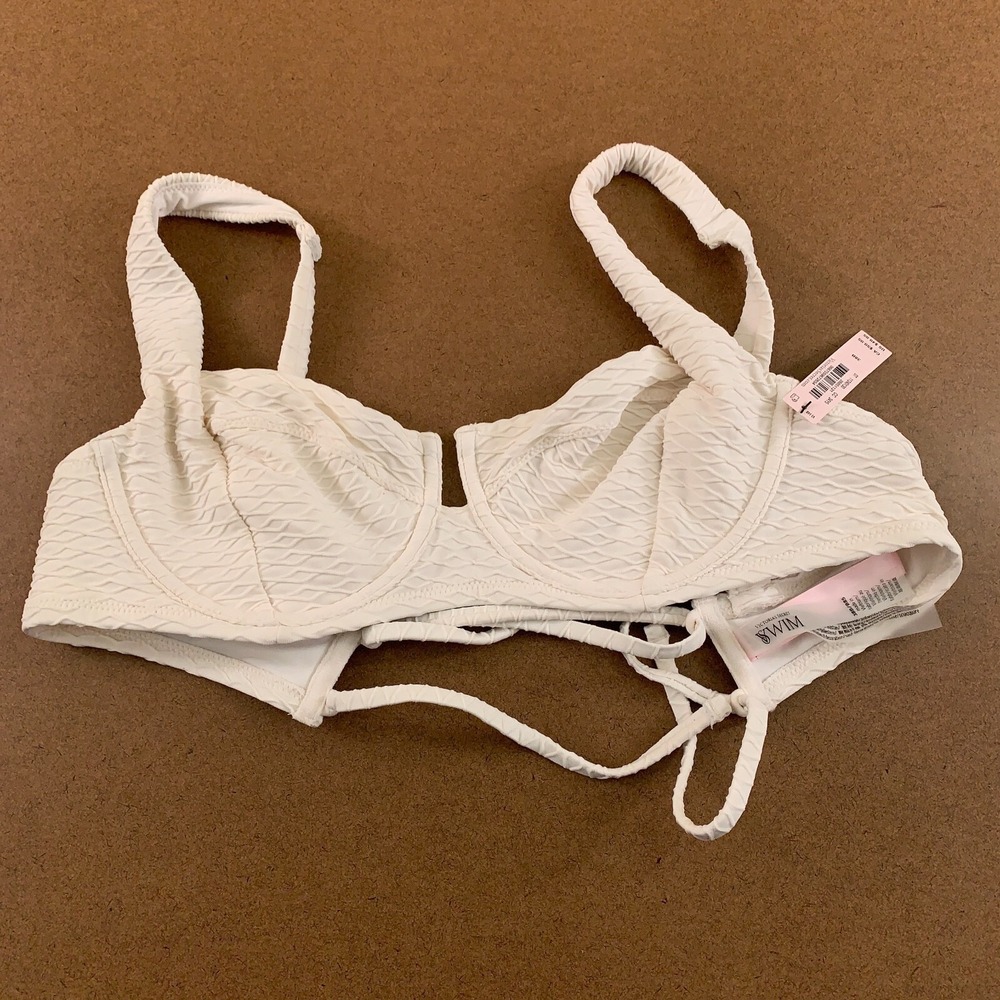 Victoria's Secret Womens 38B White Mix & Match Full Coverage Bikini Swim Top NWT
